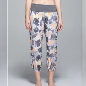 Lululemon Athletica Om Pants Gray Multicolor High Waist Lightweight 8